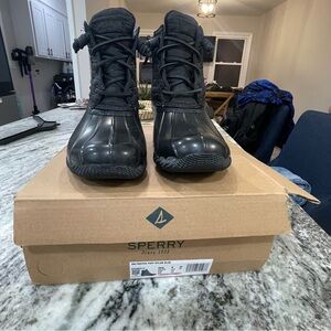 Sperry Black Lace-Up Boots